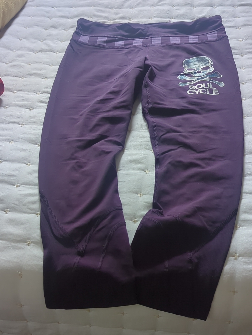Lululemon  Soul Cycle Purple Skull Cropped Leggings